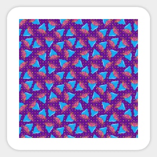 Gum Root Flowers Pattern | Sky Blue and Purple Color Palette Sticker